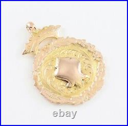 Antique 9Ct Yellow And Rose Gold Fob Medal / Pendant For Watch Chain
