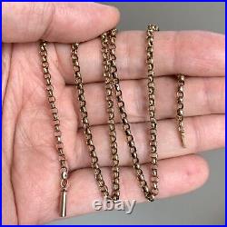 Antique 9ct Gold Belcher Chain Edwardian Necklace 48cm 18 5.73g 9k 375 Faceted