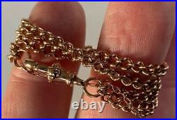 Antique 9ct Gold Bracelet Made From Albert Pocket Watch Chain Dog Clip Fastener