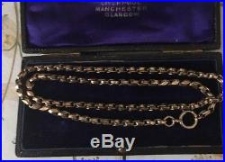 Antique 9ct Gold Double Belcher Chain Necklace 18 Inch 9 Carat 14.7g