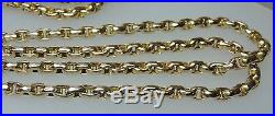 Antique 9ct Gold Faceted Belcher Link Chain Necklace 30.5 Grams 1 Ounce (16889L)