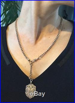 Antique 9ct Rose Gold Watch Chain Necklace C1900 Stylish & Elegant