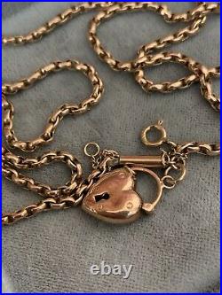 Antique 9ct Yellow Gold Chain With Heart