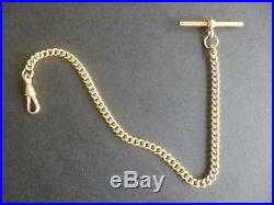 Antique 9ct gold pocket watch albert chain short 8 inch