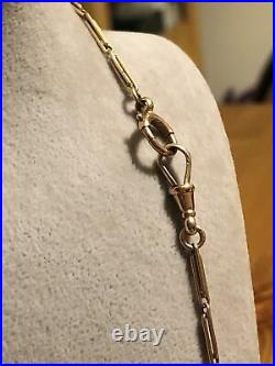 Antique Art Deco 9 Ct Watch Chain Rose Gold/ White Gold Rare Collectable T-bar