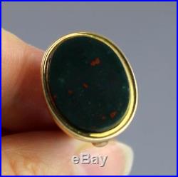 Antique Art Nouveau 9Ct Gold And Bloodstone Fob For Watch Chain