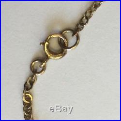 Antique Art Nouveau Arts & Crafts 9ct Gold Pendant & Chain Garnet & Seed Pearl