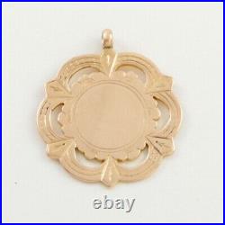 Antique Edwardian 9Ct Rose Gold Fob / Pendant / Medal For Watch Chain / Necklace