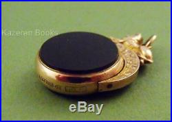 Antique Edwardian Hallmarked 9ct Gold Lion Topped Spinning Albert Chain Fob Seal