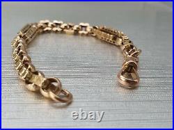 Antique & Heavy 9ct Gold Albert Bar Link Bracelet -Fantastic Condition