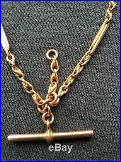 Antique Ornate 9ct Gold Albert Double Watch Chain