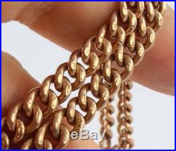 Antique Solid 9Ct Gold Graduated Double Albert Watch Chain c 1880's, 30.1g