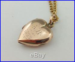 Antique Solid 9ct Gold Locket & 9ct Gold Chain 1899
