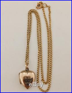 Antique Solid 9ct Gold Locket & 9ct Gold Chain 1899