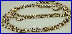 Antique Victorian 30 inch long 9ct gold watch guard chain 21.3 grams