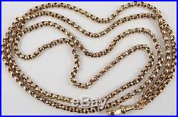 Antique Victorian 32 inch long 9ct gold guard chain Weighs 15.9 grams