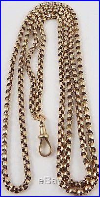 Antique Victorian 32 inch long 9ct gold guard chain Weighs 15.9 grams