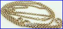 Antique Victorian 38 inch long full length 9ct gold watch guard chain 14.7grams