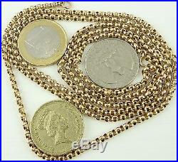 Antique Victorian 38 inch long full length 9ct gold watch guard chain 14.7grams