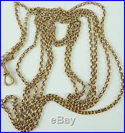 Antique Victorian 58 inch long 9ct gold guard chain 14 grams