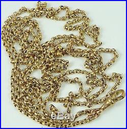Antique Victorian 58 inch long 9ct gold guard chain 14 grams