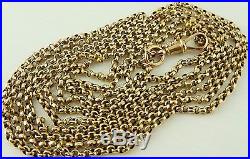 Antique Victorian 58 inch long full length 9ct gold watch guard chain 24.9 grams