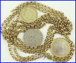 Antique Victorian 58 inch long full length 9ct gold watch guard chain 25.9 grams