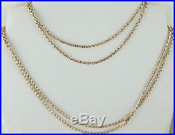 Antique Victorian 62 inch long 9ct gold guard chain Weighs 25.8 grams