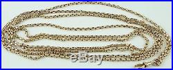 Antique Victorian 62 inch long 9ct gold guard chain Weighs 25.8 grams