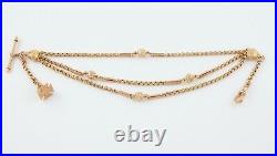 Antique Victorian 9Ct Gold Albertina Watch Chain / Bracelet With Fob