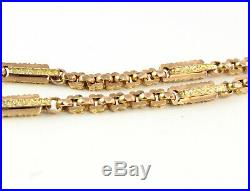 Antique Victorian 9Ct Gold Fancy Link Double Albert Dress Watch Chain, 21.8g