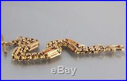 Antique Victorian 9Ct Gold Fancy Link Double Albert Watch Chain 25.6g