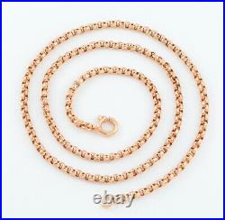 Antique Victorian 9Ct Rose Gold Belcher Link Chain Necklace 19 1/4'