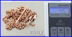 Antique Victorian 9Ct Rose Gold Graduated Double Albert Watch Chain 16 1/2'