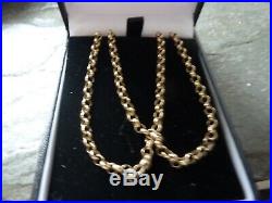 Antique Victorian 9ct Gold Fancy Link Belcher Necklace Chain heavy 10.8g