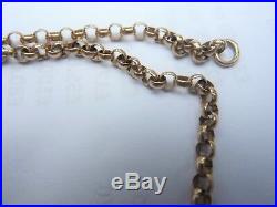 Antique Victorian 9ct Gold Fancy Link Belcher Necklace Chain heavy 10.8g