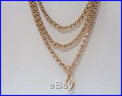 Antique Victorian 9ct Gold Guard/Muff Chain Long Length 58 (147.32cm) 36.5g