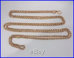 Antique Victorian 9ct Gold Guard/Muff Chain Long Length 58 (147.32cm) 36.5g