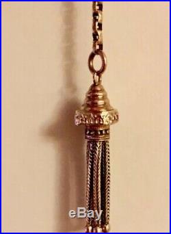 Antique Victorian 9ct Gold Tassel For Albertina Pocket Watch Chain Pendant