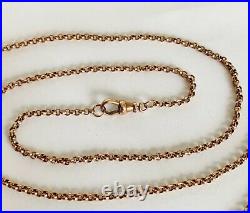 Antique Victorian 9ct Rose Gold / Belcher Necklace Chain / 8.1 grams / 24 inch
