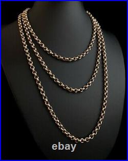Antique Victorian 9ct gold longuard chain, muff chain necklace