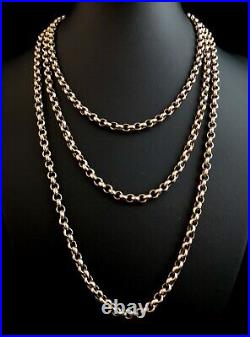Antique Victorian 9ct gold longuard chain, muff chain necklace