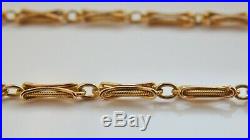 Antique Victorian Art Nouveau 9ct Gold Fancy Link Necklace Chain c1900 40.5cms