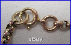Antique Victorian Chunky 9ct Gold Belcher Barrel Clasp Chain Necklace 78cm 13.8g
