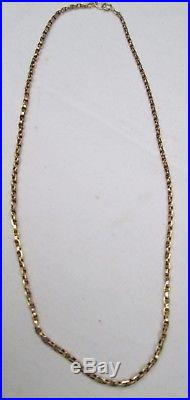 Antique Victorian Chunky 9ct Gold Belcher Chain Necklace Barrel Clasp 42cm 4.5g