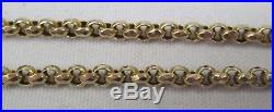 Antique Victorian Chunky 9ct Gold Belcher Chain Necklace Barrel Clasp 45cm 8.2g