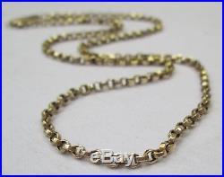 Antique Victorian Chunky 9ct Gold Belcher Chain Necklace Barrel Clasp 48cm 7.5g