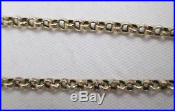 Antique Victorian Chunky 9ct Gold Belcher Chain Necklace Barrel Clasp 53cm 5.6g
