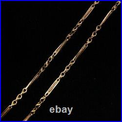 Antique Victorian HM Solid 9ct Gold Fancy Single Albert Watch Chain Necklace