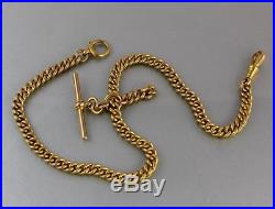 Antique Victorian Heavy Solid 9Ct Gold Double Albert Watch Chain 45g